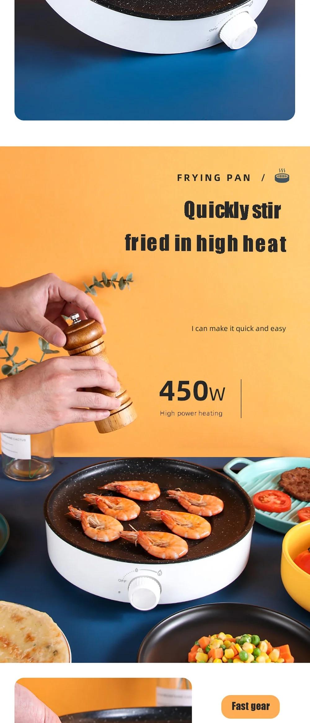 220V Electric Frying Pan Non Stick Pan Outdoors Grill Fry Baking Roast Pan Cooker Steak Barbecue Cooking Kitchen Tool | Fugo Best