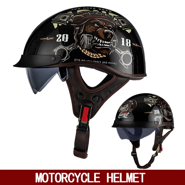 Retro helmet summer mens and womens electric motorcycle half helmet American Prince Harley helmet helmet | Fugo Best