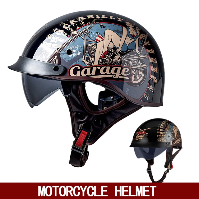 Retro helmet summer mens and womens electric motorcycle half helmet American Prince Harley helmet helmet | Fugo Best