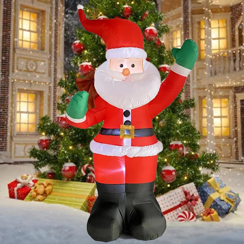 Backpack Santa Claus Christmas Decoration Inflatable Toys With LED Light 1.8M Inflatable Model Holiday Gift Indoor Outdoor Decor | Fugo Best