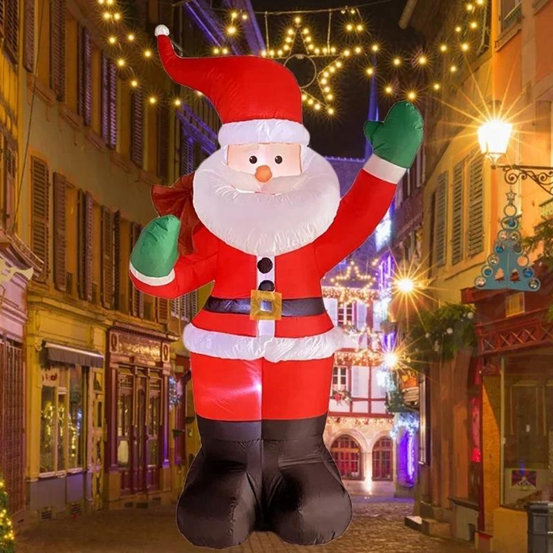 Backpack Santa Claus Christmas Decoration Inflatable Toys With LED Light 1.8M Inflatable Model Holiday Gift Indoor Outdoor Decor | Fugo Best