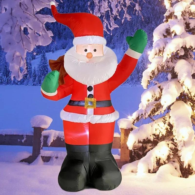 Backpack Santa Claus Christmas Decoration Inflatable Toys With LED Light 1.8M Inflatable Model Holiday Gift Indoor Outdoor Decor | Fugo Best