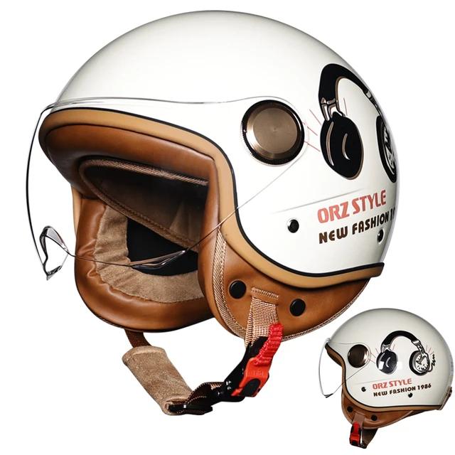 Motorcycle helmet jet Vintage helmet Open face retro 3/4 half helmet | Fugo Best