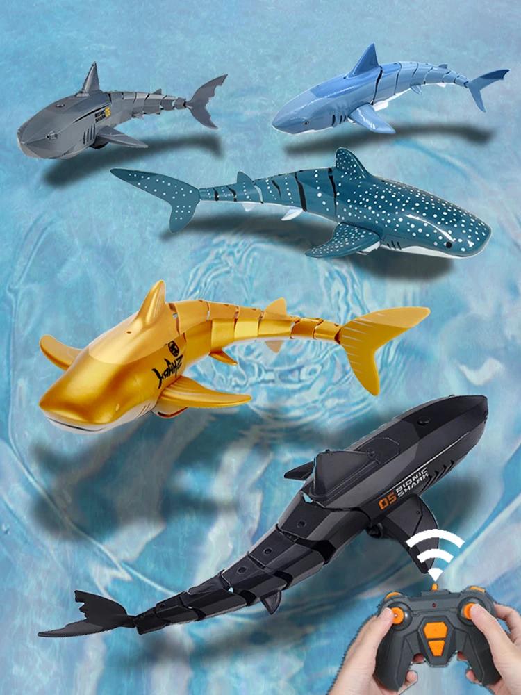 Smart Rc Shark whale Spray Water Toy Remote Controlled Boat ship Submarine Robots Fish Electric Toys for Kids Boys baby Children | Fugo Best