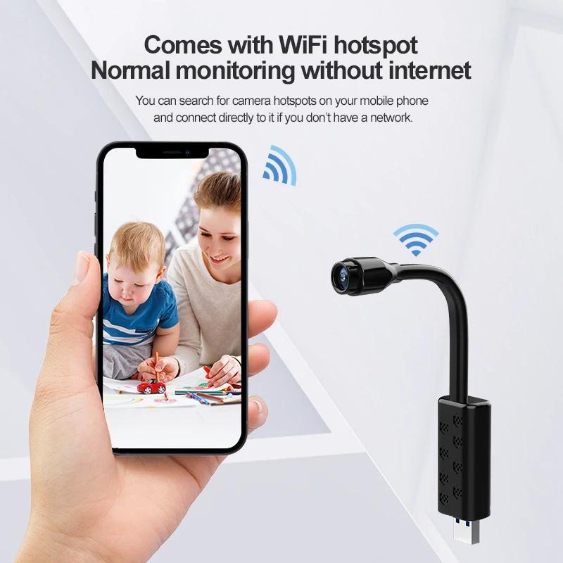 Mini Wifi Camera AI Human Detection IWF Cam App USB Home Surveillance IP Camera 1080P Motions Micro Camcorder IOS/Android | Fugo Best