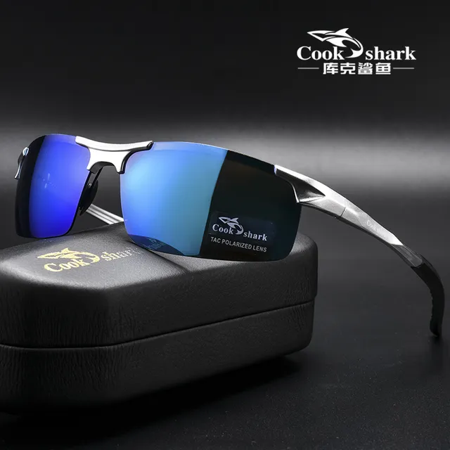 Cook Sharks new aluminum magnesium sunglasses mens sunglasses HD polarized driving drivers color glasses tide | Fugo Best