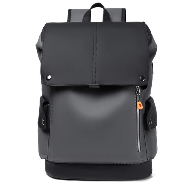 High Quality PU Leather Waterproof Mens Laptop Backpack Large Computer Backpack for Business Urban Man Backpack USB Charging | Fugo Best