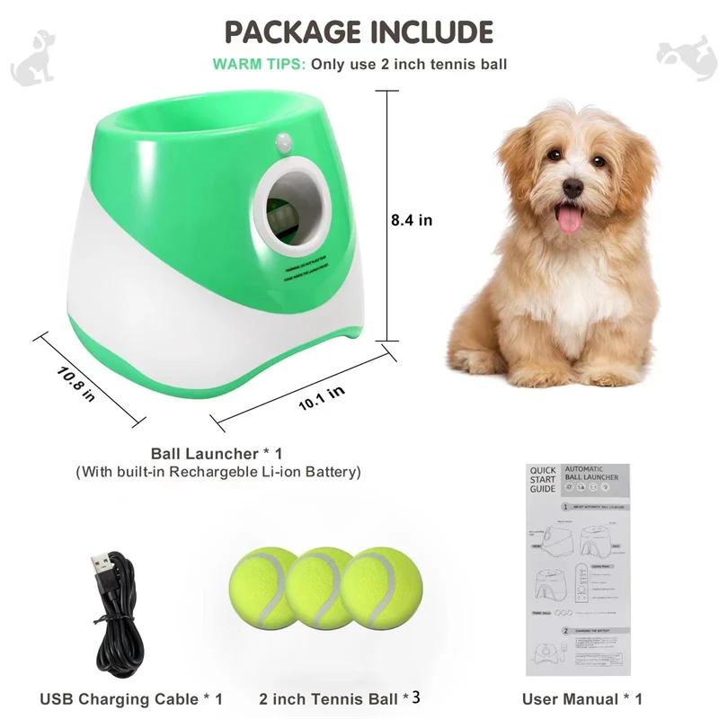 Dog Tennis Launcher Automatic Pet Dogs Chase Toy Mini Tennis Throwing Pinball Machine Fun Interactive Throw Rechargable Catapult | Fugo Best