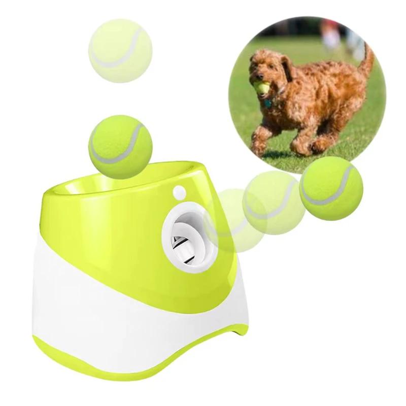 Dog Tennis Launcher Automatic Pet Dogs Chase Toy Mini Tennis Throwing Pinball Machine Fun Interactive Throw Rechargable Catapult | Fugo Best