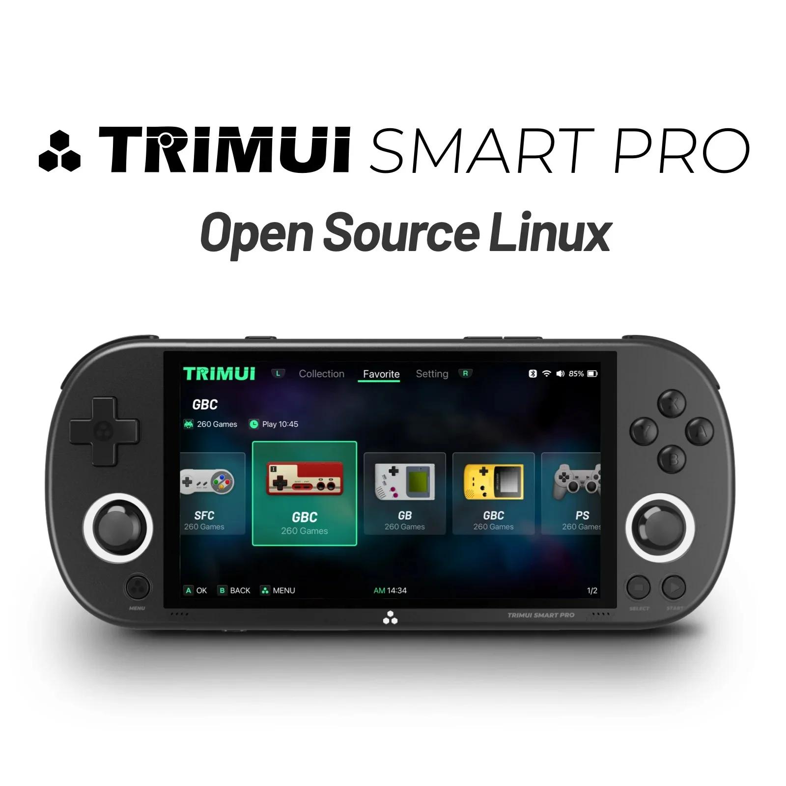 Retro Video Game Console Trimui Smart Pro Handheld Game 4.96IPS Screen Linux System Joystick RGB Lighting Smartpro 2024 New | Fugo Best