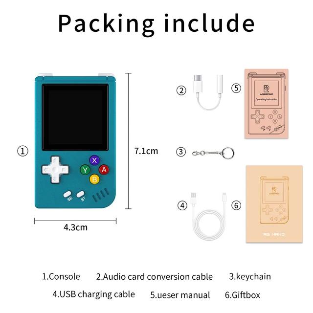 ANBERNIC RG Nano Retro Handheld Game Console RGNano Portable Mini Aluminum Alloy 1.54??IPS Screen 64G 5400 Games Hi-fi Speaker | Fugo Best