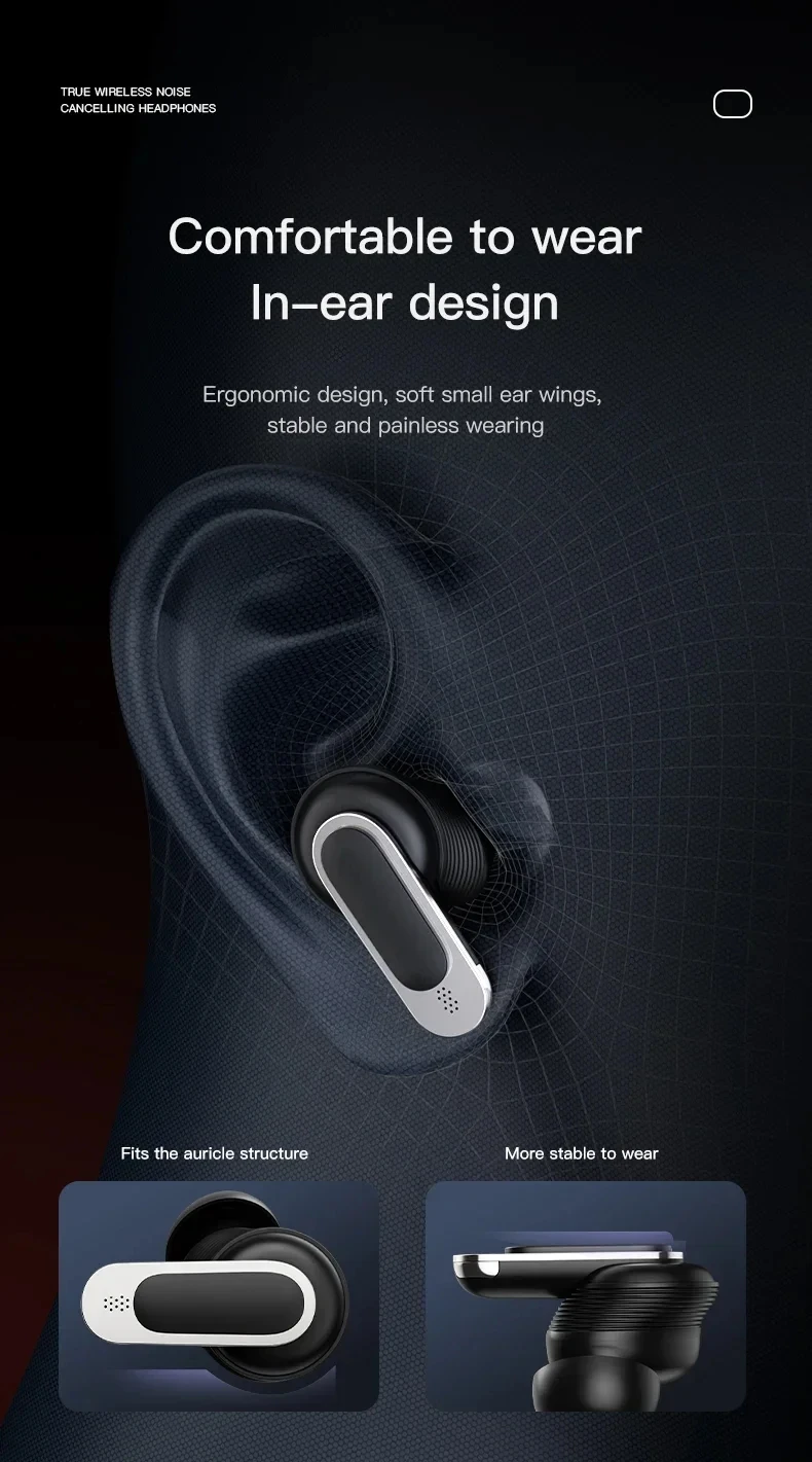 Xiaomi TWS V8 ANC ENC Earphone True Wireless Bluetooth Noise Cancelling Headphone In Ear Touch Screen Headset With Mic Earbuds | Fugo Best