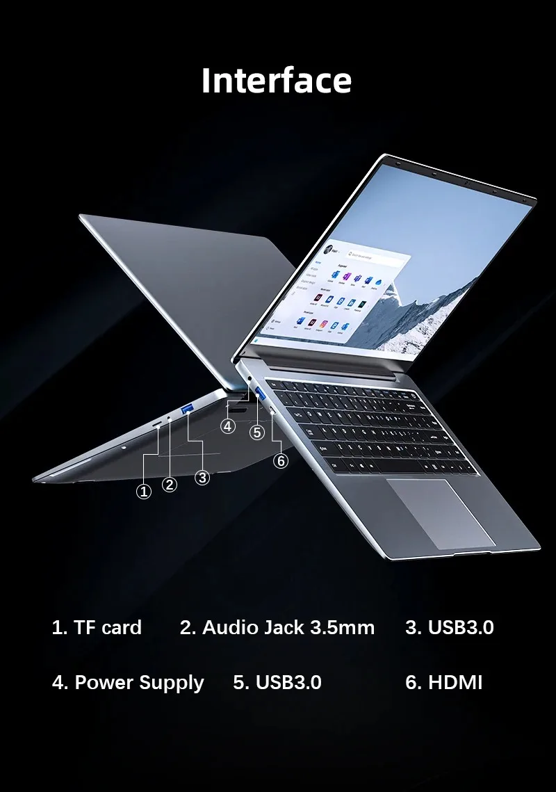 2024 New Laptop Computer Windows 11 Pro Ultra Slim Notebook 14.1 Inch Intel Pentium N3700 16GB 1024GB Office Study PC Computer | Fugo Best