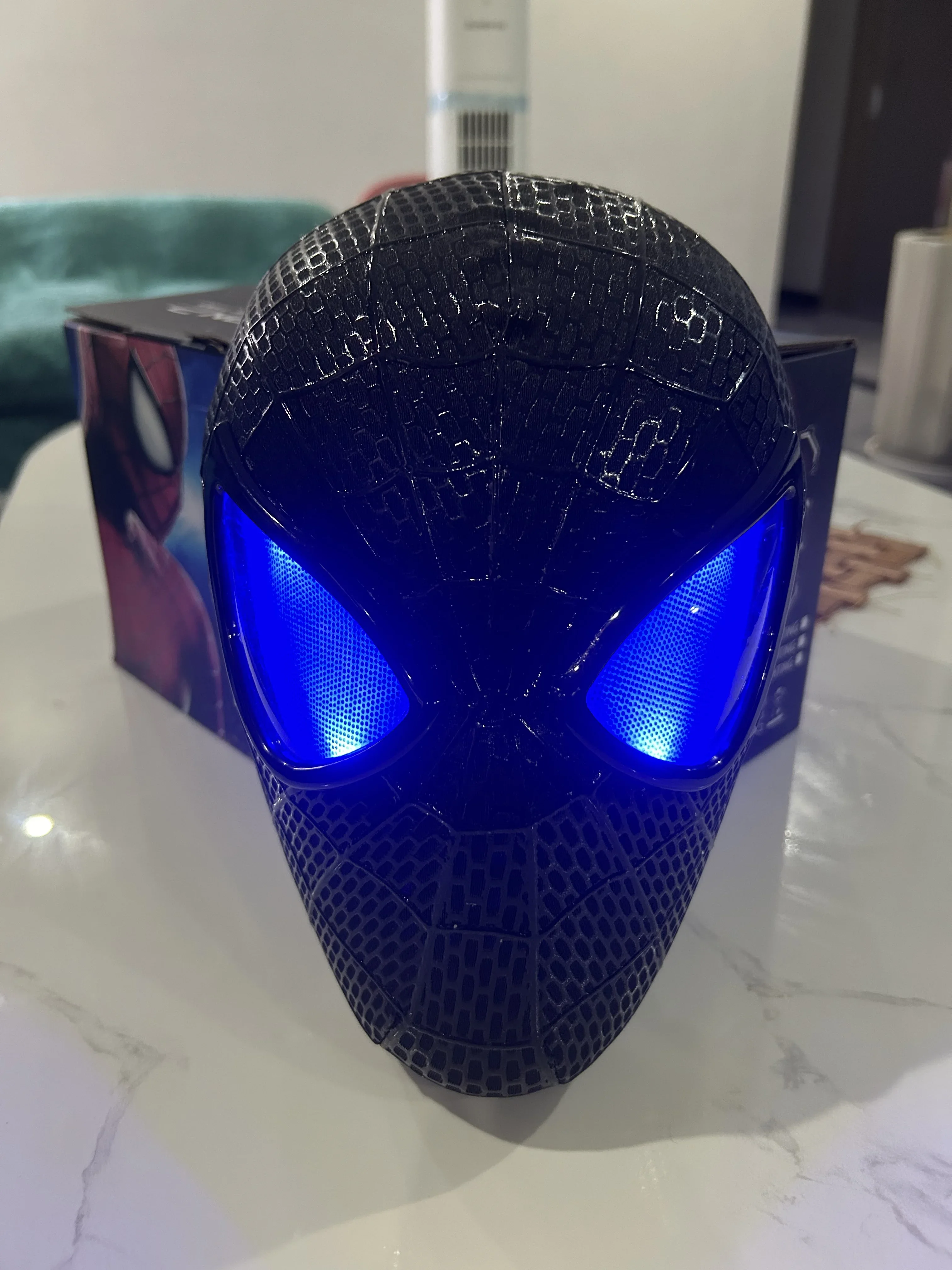 Anime Spiderman Headgear Black Spider-man Mask Toys For Children Gift 1:1 Cosplay Anime Figures Electronic Mask Toy Ring Control | Fugo Best