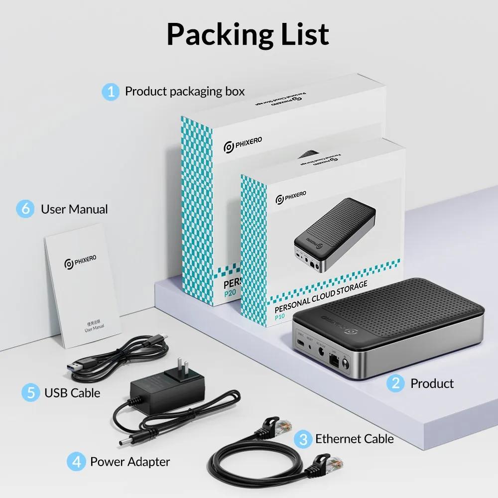 PHIXERO 3.5 inch HDD/SSD Enclosure NAS Network HDD Storage Box HD External Case USB Hard Disk Drive House Personal Cloud Serve | Fugo Best