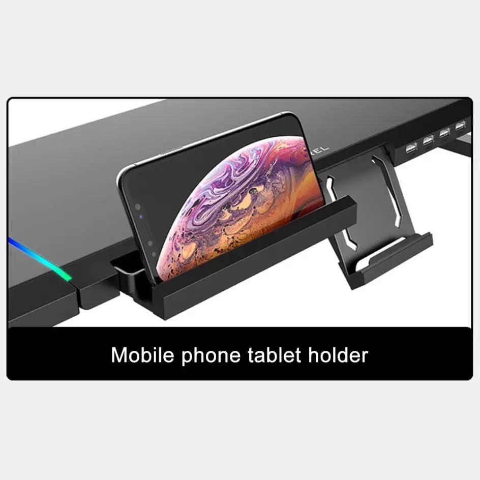 RGB Monitor Stand 4 USB Charging Desk Organizer Bracket Computer Monitor Holder Keyboard Riser | Fugo Best