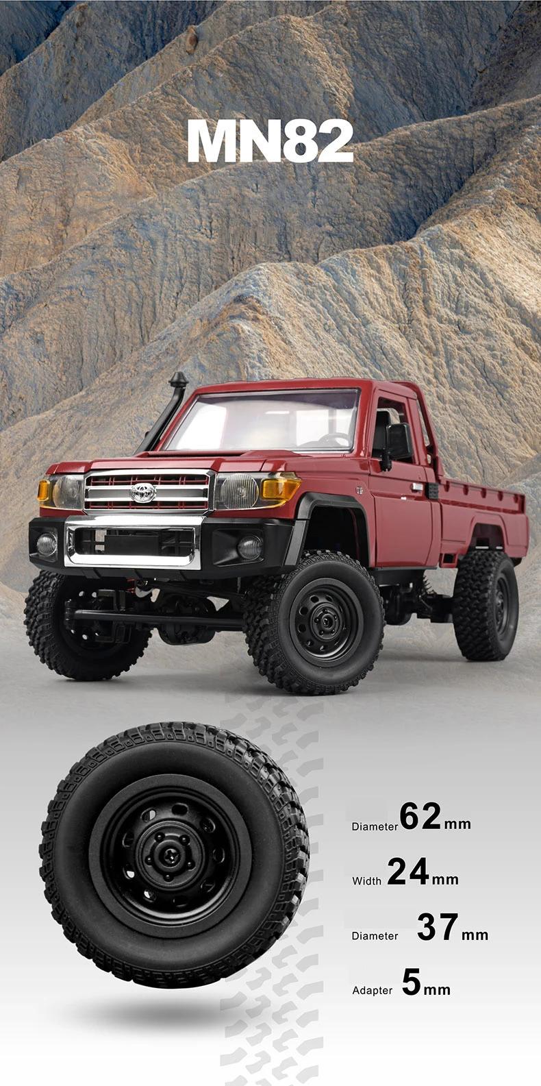 ZWN MN82 Retro Rc Car With LED Lights Full-scale Simulation LC79 Professional 4WD Remote Control Pickup RC Truck Model Toys | Fugo Best