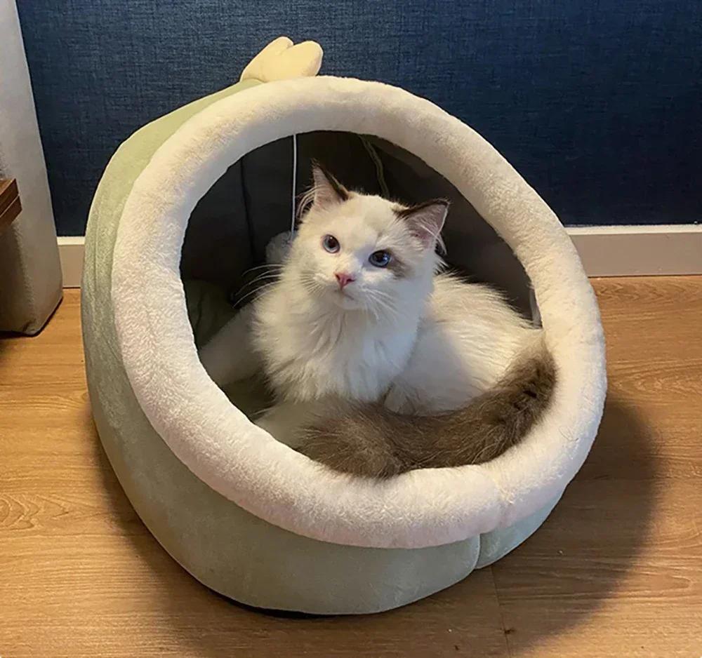 Cat Bed House Kennel Nest Round Pets Sleeping Cave Kitten Beds Pet Basket Cozy Kitten Lounger Cushion Cat House Tent Dog House | Fugo Best