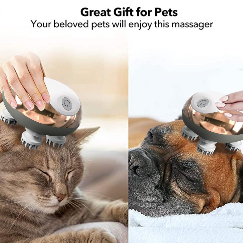 Cat Massager Waterproof Soft Head Comfortable Adjustable Modes Handheld Electric Scalp Massager Pet Supplies | Fugo Best