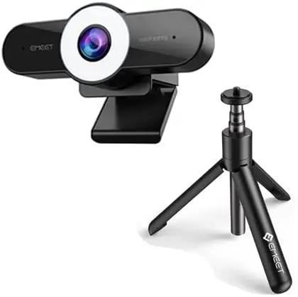 Webcam 1080P 60FPS Web Camera Autofocus Streaming EMEET C970L with Microphones & Ring Light for PC/Zoom/Skype/Tiktok/Mac | Fugo Best