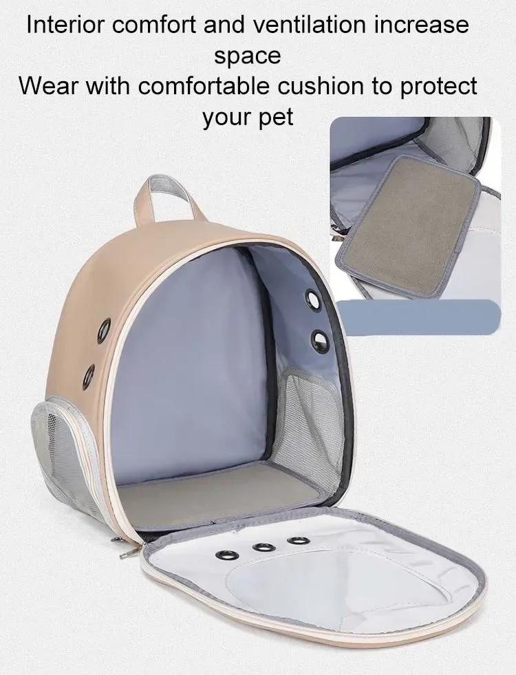 Pet Supplies Cat Carrier Bag PU Portable Travel Outdoor Backpack for Cat Small Dogs Transparent Breathable Carrying Shoulder Bag | Fugo Best