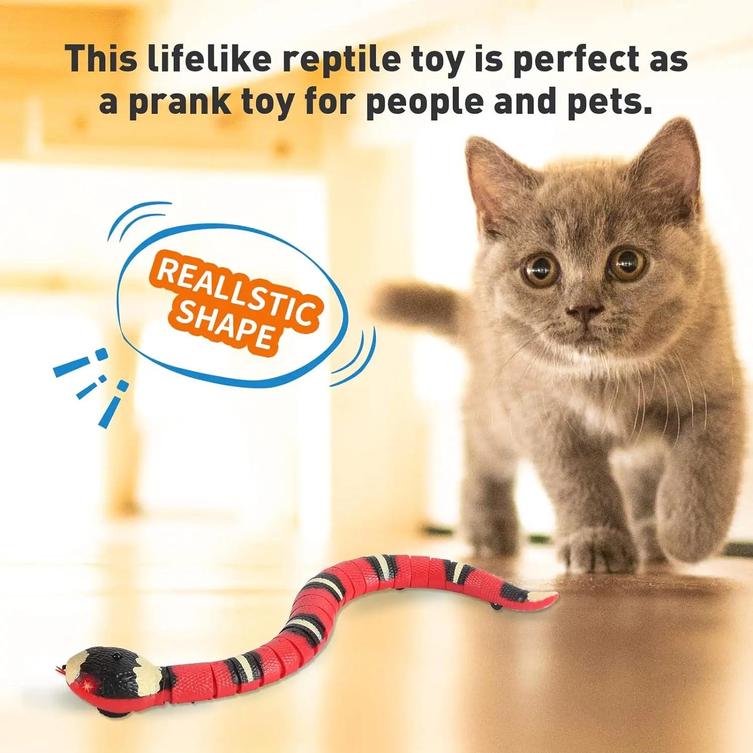 Smart Sensing Interactive Cat Toys Automatic Eletronic Snake Cat Teasering Play USB Rechargeable Kitten Toys for Cats Dogs Pet | Fugo Best