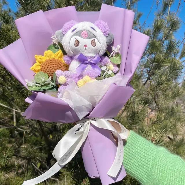 Kawaii Hello Kitty Cat Dolls With Artificial Flowers Creative Sanrio Bouquet Christmas Valentine Birthday Graduation Gifts | Fugo Best