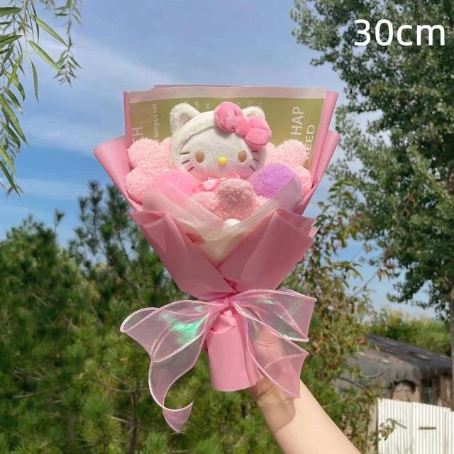 Kawaii Hello Kitty Cat Dolls With Artificial Flowers Creative Sanrio Bouquet Christmas Valentine Birthday Graduation Gifts | Fugo Best