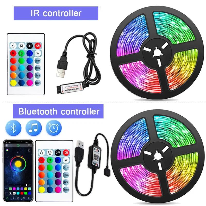 USB LED Strip Lights RGB 5050 Led Light Bluetooth App Control Flexible LED Lamp Ribbon For Room Decor TV BackLight Diode Tape | Fugo Best