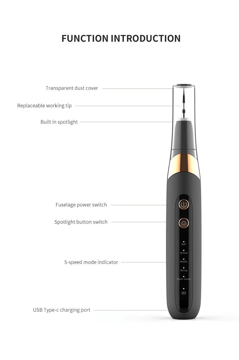 Ultrasonic Personal Dental Cleaning Cleaner Tartar Teeth Stain Portable Electric Calculus Plaque Tarter Remover LED | Fugo Best