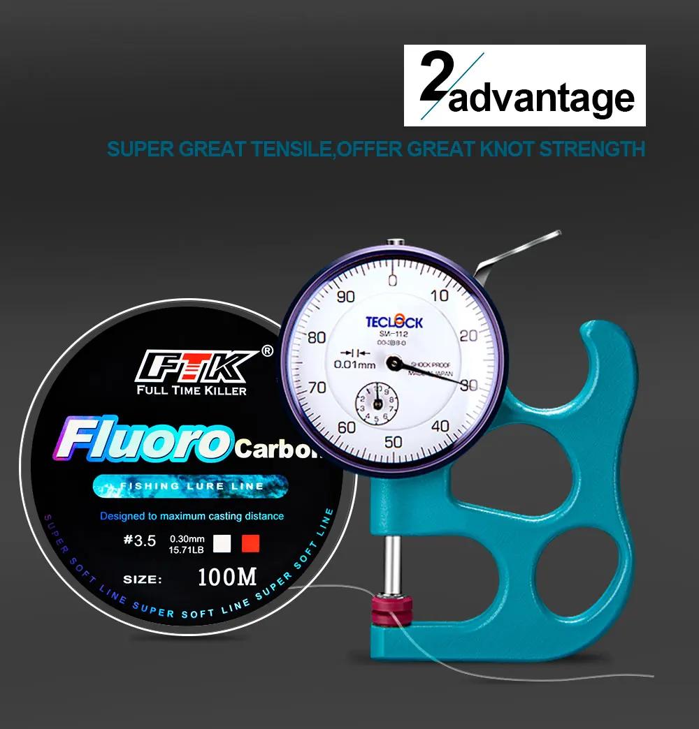 FTK 100m 4.13-34.32LB Fluorocarbon Fishing Lure Line Carbon Fiber Leader Fly Fishing Line Super Soft Line Pesca | Fugo Best