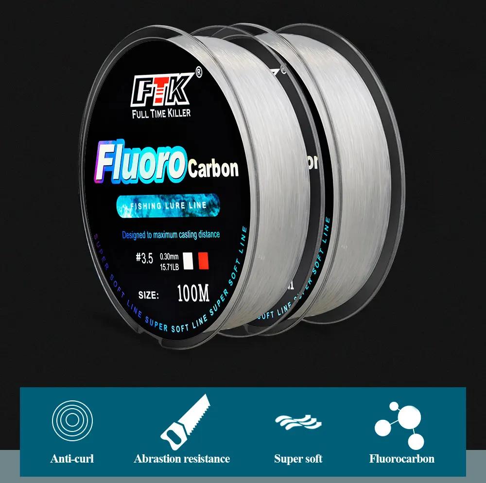 FTK 100m 4.13-34.32LB Fluorocarbon Fishing Lure Line Carbon Fiber Leader Fly Fishing Line Super Soft Line Pesca | Fugo Best