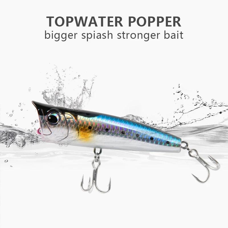 LETOYO Topwater Popper 8.5-30g floating Rock pop Artificial Hard Baits for Bass Perch Pike Fishing Lure | Fugo Best