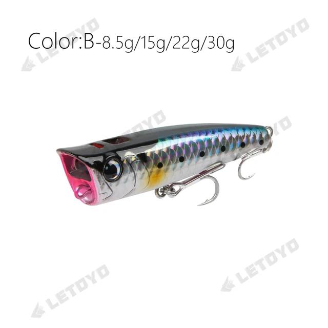 LETOYO Topwater Popper 8.5-30g floating Rock pop Artificial Hard Baits for Bass Perch Pike Fishing Lure | Fugo Best