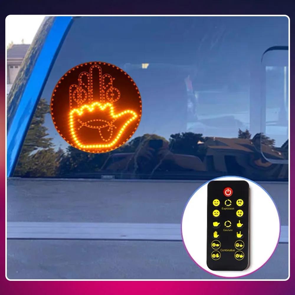 Car LED Funny Facial Expression Light With Remote Control Rear Window Multi-function Warning Reminder Lamp Exterior Accessories | Fugo Best