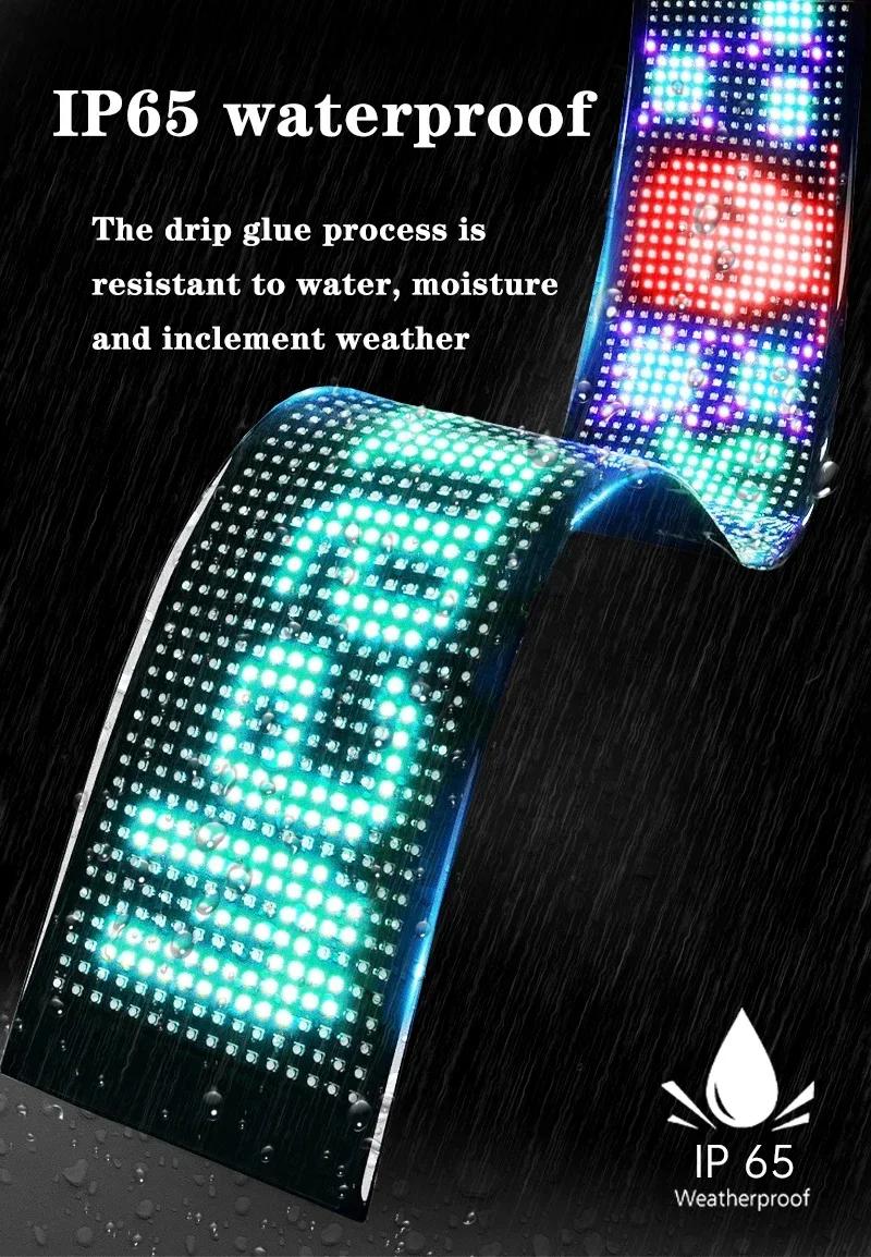 Car LED Matrix Pixel Panel DIY RGB LIghting Graffiti Scrolling Text Board Windshield Advertising Screen Bluetooth APP Control | Fugo Best