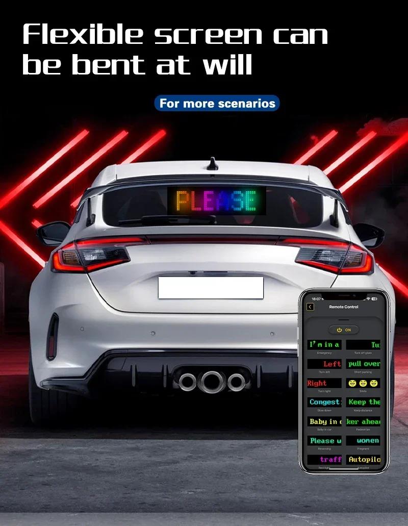 Car LED Matrix Pixel Panel DIY RGB LIghting Graffiti Scrolling Text Board Windshield Advertising Screen Bluetooth APP Control | Fugo Best