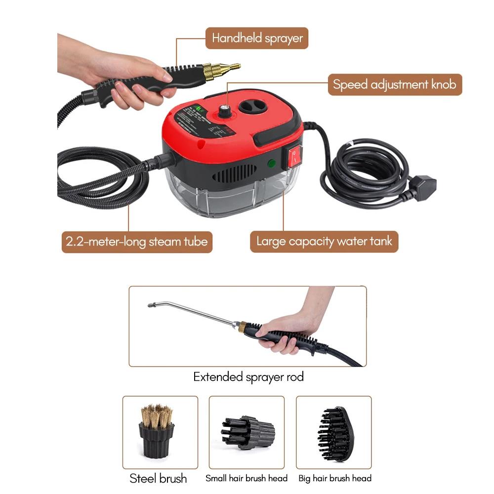 2500W Portable Handheld Steam Cleaner High Temperature Pressurized Steam Cleaning Machine with Brush Heads for Furniture Car | Fugo Best