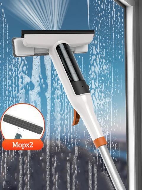 Window Cleaner Mop Household Multifunctional With Silicone Scraper Glass Spray Washer for Glass Outdoor Window Cleaning Tool | Fugo Best