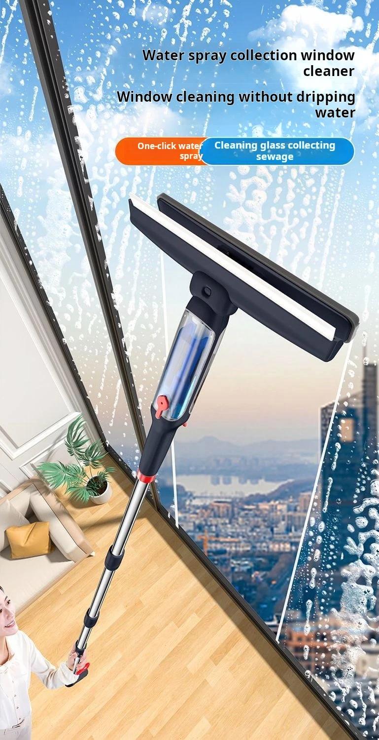 Window Cleaner Mop Household Multifunctional With Silicone Scraper Glass Spray Washer for Glass Outdoor Window Cleaning Tool | Fugo Best