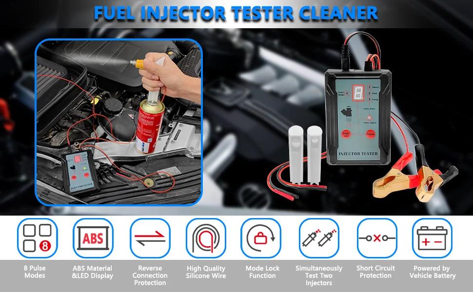 Upgraded Fuel Injector Tester & DIY Cleaning Tool - Test Two Injectors Simultaneously 8 Pulse Power Drive Mode | Fugo Best