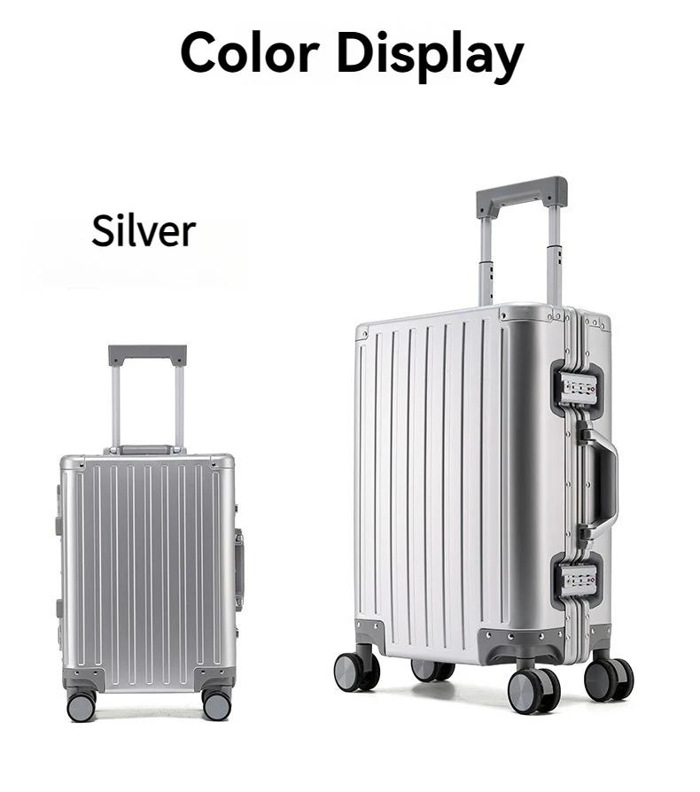 2024 New Large Capacity Durable Luggage Magnalium Aluminum Alloy Men Man Women Carry-On Boarding Travel 20/24/26/28 | Fugo Best