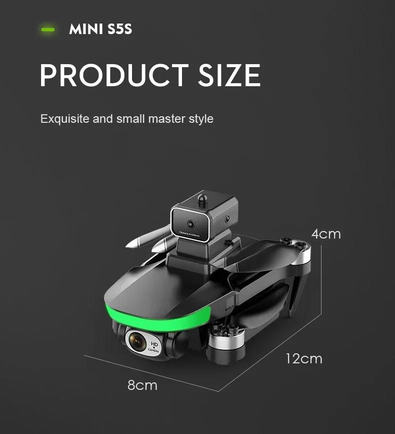 New Mini S5S Drone 8K Professional Dual Camera Obstacle Avoidance Optical Flow Brushless Motor RC Drone Foldable Quadcopter Toys | Fugo Best