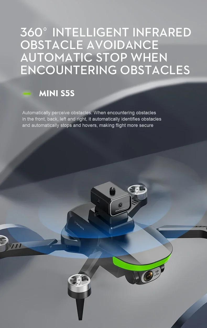 New Mini S5S Drone 8K Professional Dual Camera Obstacle Avoidance Optical Flow Brushless Motor RC Drone Foldable Quadcopter Toys | Fugo Best