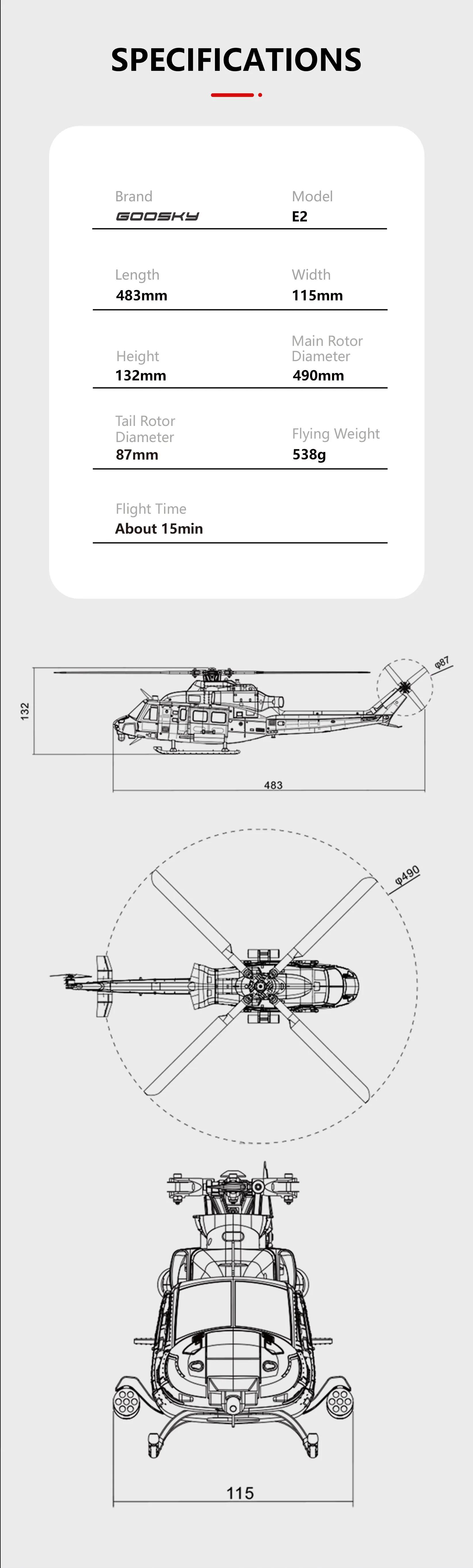 New UH-1Y Venom RC Real Machine GOOSKY E2 Dual Brushless 3D Special Effects Huey Remote Control Helicopter Model Adult Boy Toy | Fugo Best