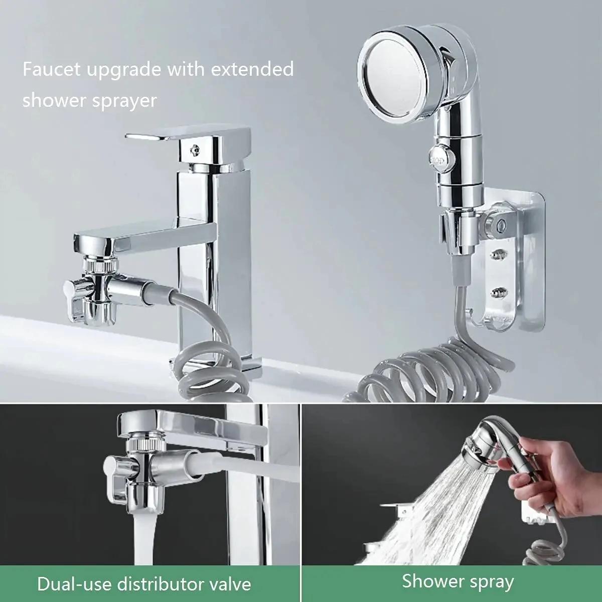 New Faucet extender external shower head bathroom faucet adapter attachment washbasin faucet external shower head set | Fugo Best