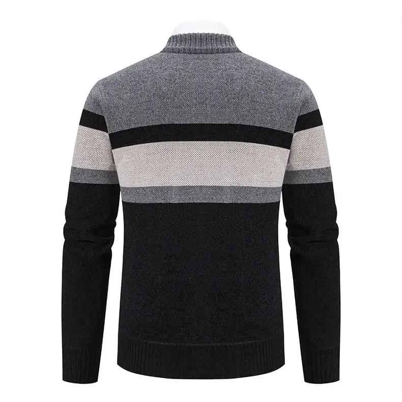 CASUMANL 2024 Elegant Golf Wear Men Sweater Coat Knit Slim Fit Zip Up Warm Striped New in Jackets Mens Designer Clothes | Fugo Best