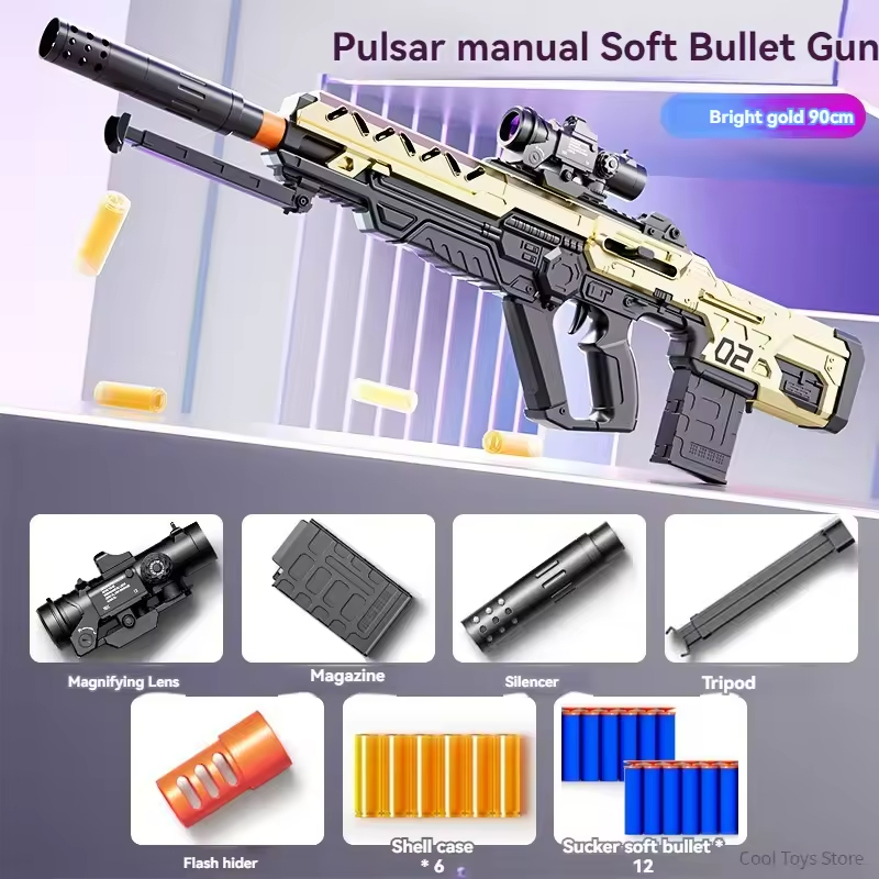 Manual Loading Soft Bullet Shell Throwing Toy Guns Airsoft Weapons Military Model for Adults Boys Shooting Games Guns Toys Rifle | Fugo Best