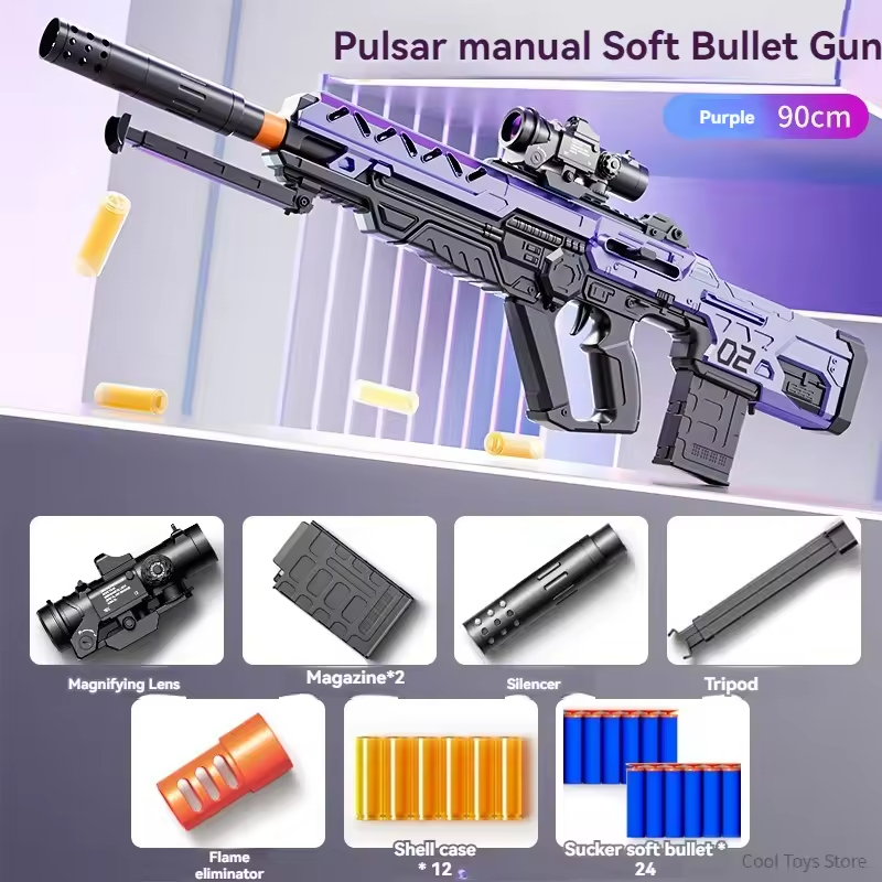 Manual Loading Soft Bullet Shell Throwing Toy Guns Airsoft Weapons Military Model for Adults Boys Shooting Games Guns Toys Rifle | Fugo Best