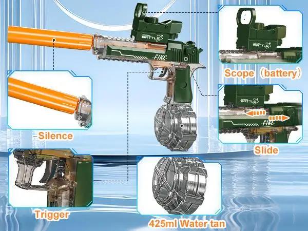 Electric Water Blaster, Automatic Squirt Gun up to 28Ft Long Range, Large Capacity Water Gun, Strong Water Gun | Fugo Best